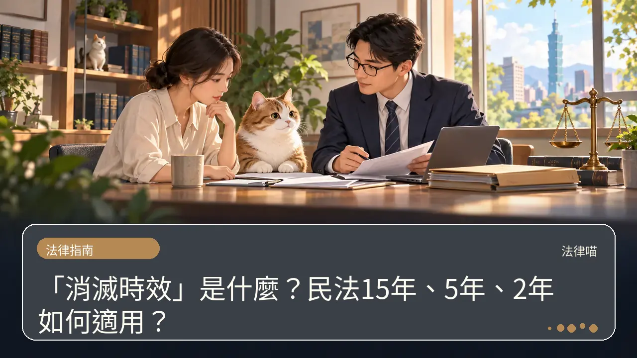 「消滅時效」是什麼？民法15年、5年、2年如何適用？主題插畫