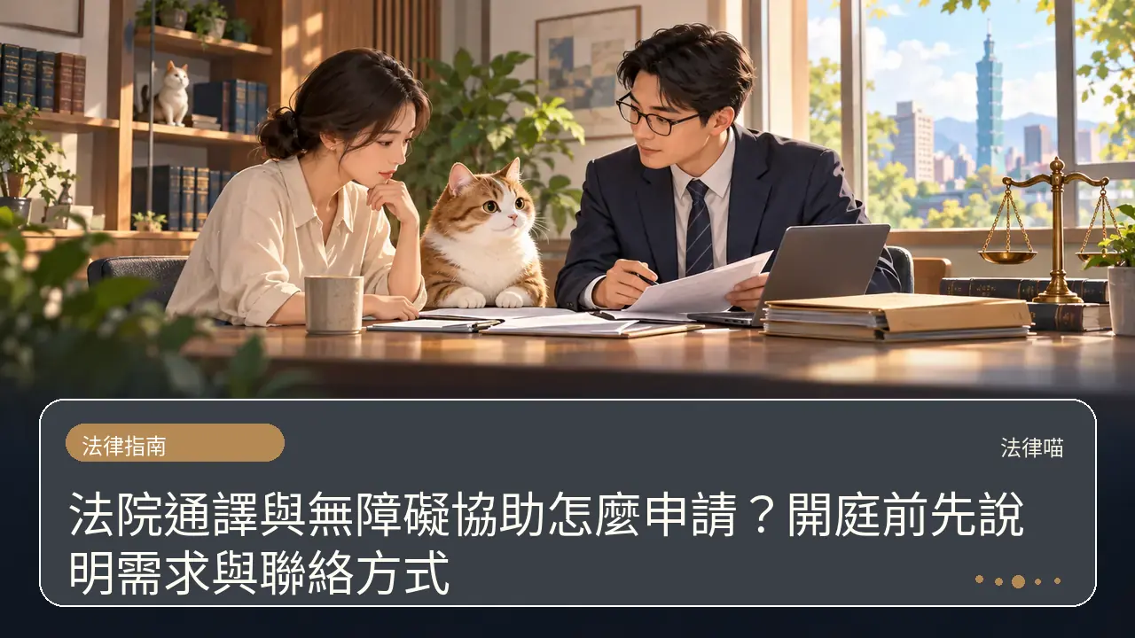 法院通譯與無障礙協助怎麼申請?開庭前先說明需求與聯絡方式主題插畫