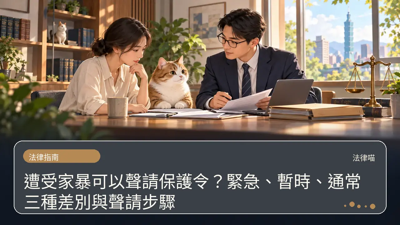遭受家暴可以聲請保護令?緊急、暫時、通常三種差別與聲請步驟主題插畫