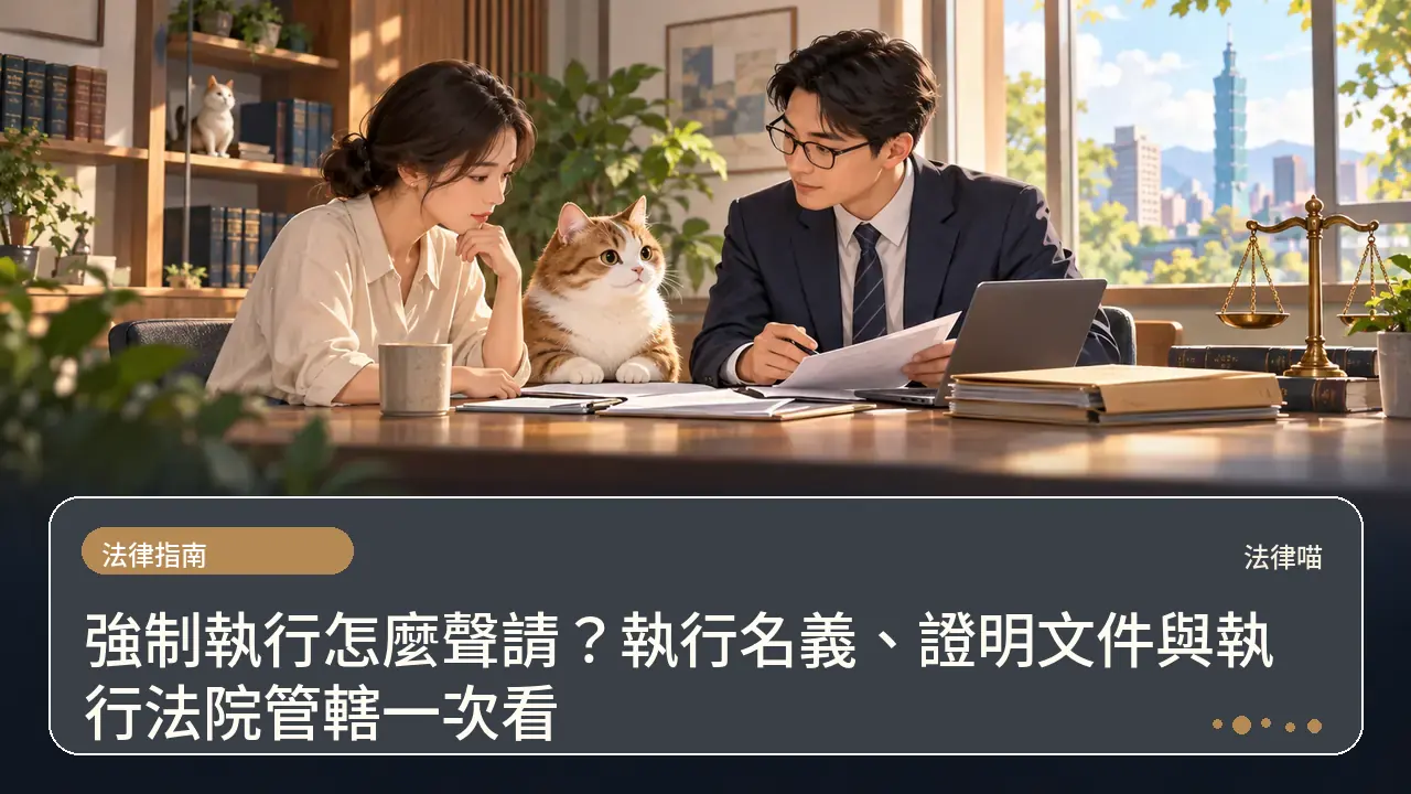 強制執行怎麼聲請?執行名義、證明文件與執行法院管轄一次看主題插畫
