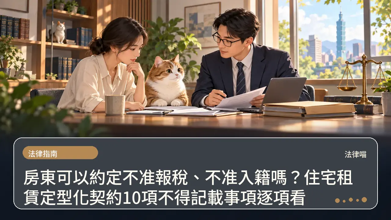 房東可以約定不准報稅、不准入籍嗎？住宅租賃定型化契約10項不得記載事項逐項看主題插畫